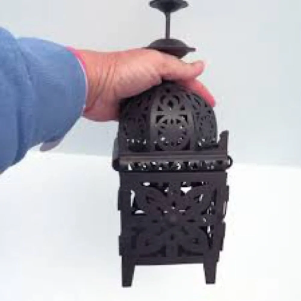 Brand New Moroccan Black Metal Candle Lantern